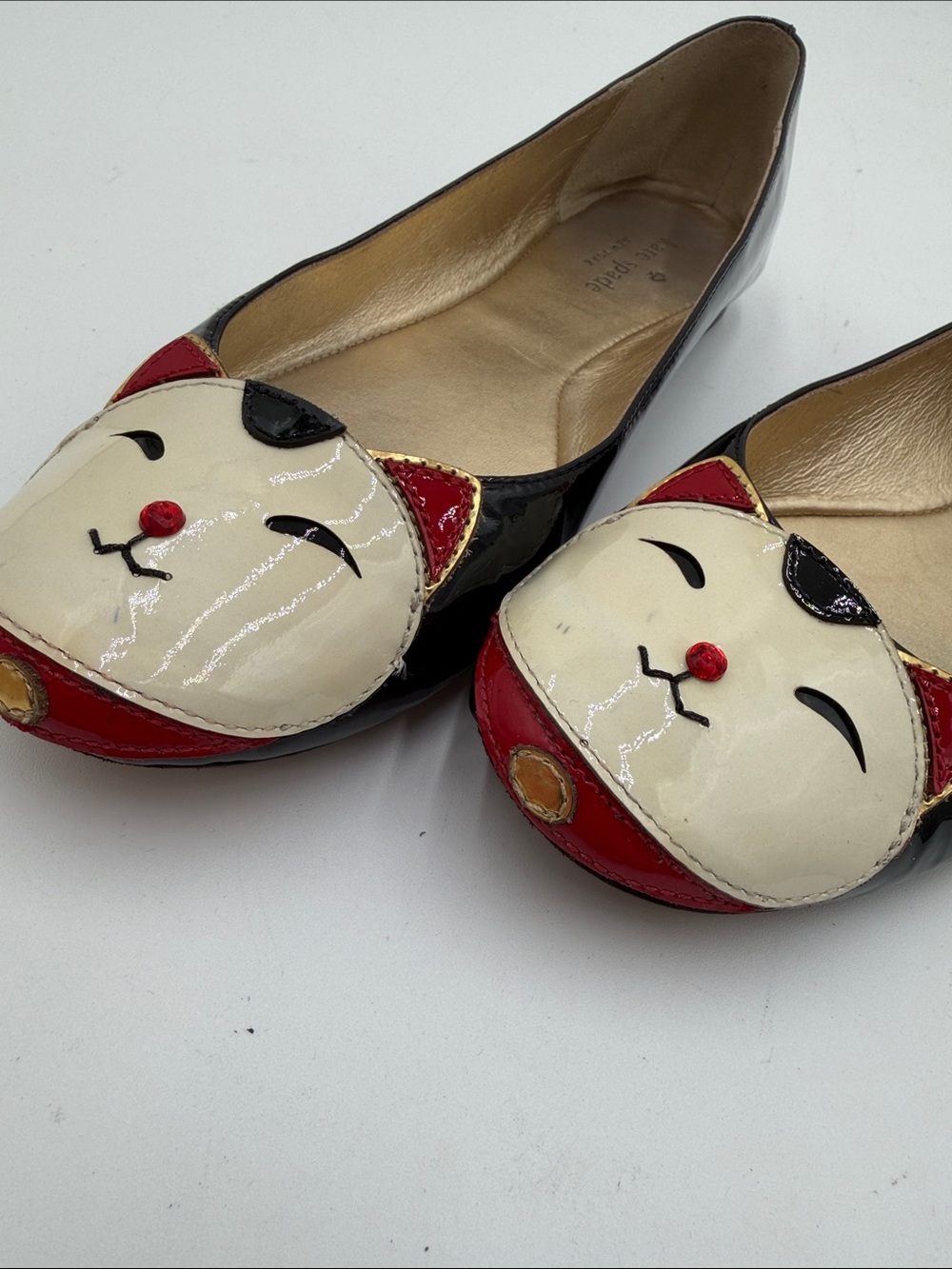 KATE SPADE sz8.5 Jimi Lucky Cat Ballet Flats Hello Tokyo EUC - Picture 7 of 11